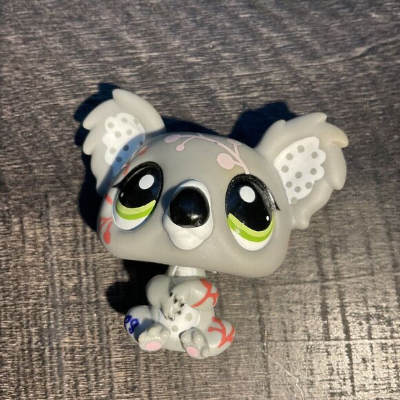 Littlest Pet Shop LPS Authentic 02421 Fanciest Pets Koala Polka Dot Grey - Picture 2 of 6